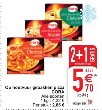 Cora Op houtvuur gebakken pizza aanbieding