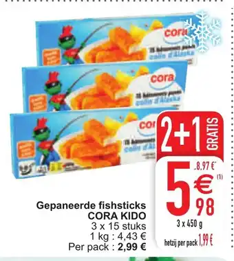 Cora Gepaneerde fishsticks aanbieding