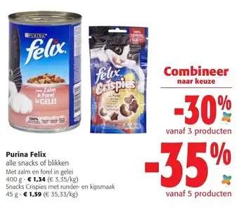 Colruyt Purina felix met zalm en forel in gelei 400G aanbieding