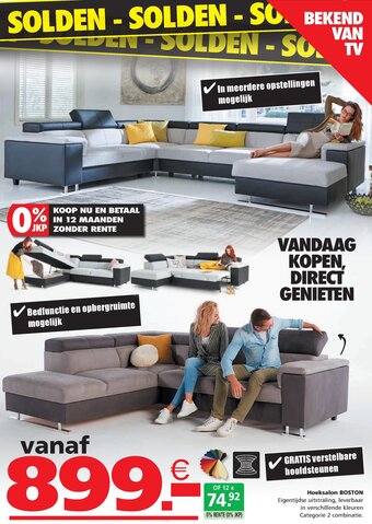 Seats and Sofas Hoeksalon boston aanbieding