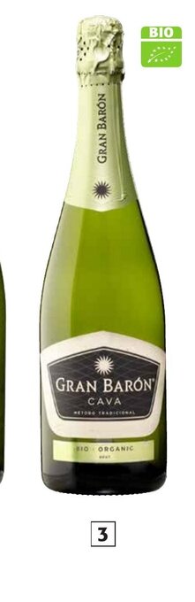 Colruyt Cava Gran Baron Bio brut 75 cl aanbieding