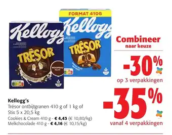 Colruyt Kellogg's Tresor ontbijtgranen 410g of 1 kg of Stix 5 x 20,5 kg aanbieding