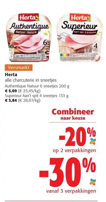 Colruyt Herta Superieur Aan't spit 4 sneetjes 133g aanbieding