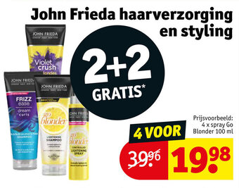 Kruidvat John Frieda haarverzorging en styling aanbieding