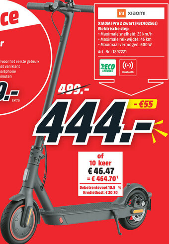 MediaMarkt Xiaomi pro 2 zwart (fbc4025gl) elektrische step aanbieding