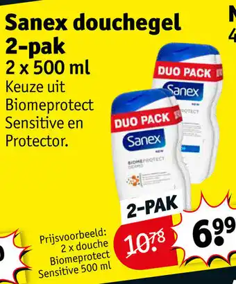 Kruidvat Sanex douchegel 2-pak 2x500ml aanbieding