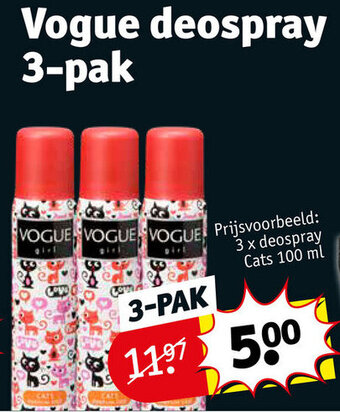 Kruidvat Vogue deospray 3-pak aanbieding