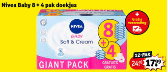 Kruidvat Nivea Baby 8+4 pak doekjes aanbieding