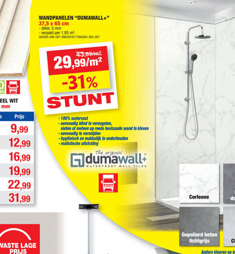 Wandpanelen "Dumawall+" 37,5 x 65 cm
