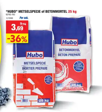 Hubo "Hubo" Metselspecie of Betonmortel 25kg 92762-763 aanbieding