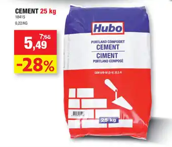 Hubo Cement 25kg 18415 aanbieding