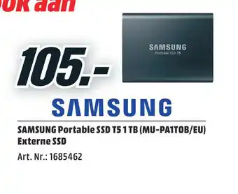MediaMarkt Samsung portable ssd t5 1 tb (mu-pattob/eu) externe ssd aanbieding