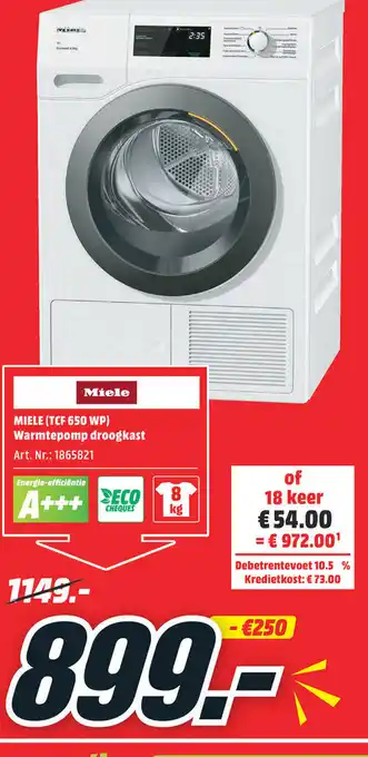 MediaMarkt Miele (Tcf 650 wp) Warmtepomp groogkast aanbieding