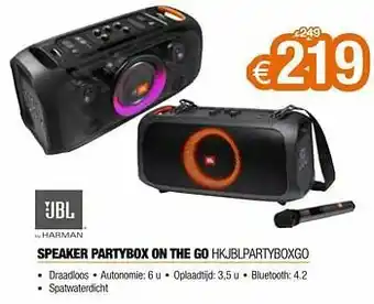 Jbl speaker partybox on the go hkjblpartyboxgo