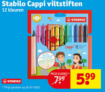 Kruidvat Stabilo Cappi viltstiften aanbieding