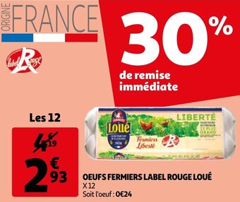 Auchan Oeufs Fermiers Label Rouge Loue aanbieding