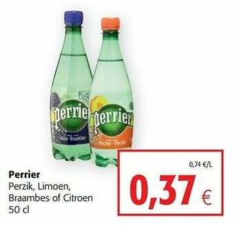 Colruyt Perrier perzik, limoen, braambes of citroen aanbieding
