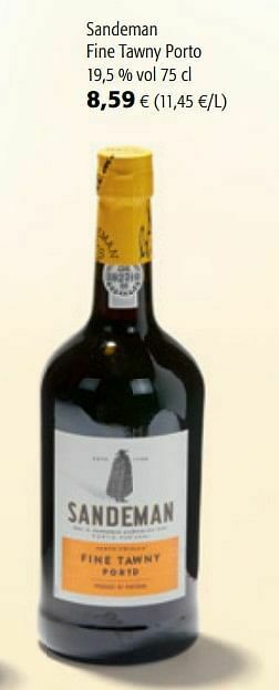 Colruyt Sandeman fine tawny porto aanbieding