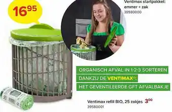 Ventimax startpakket emmer + zak, ventimax refill bio