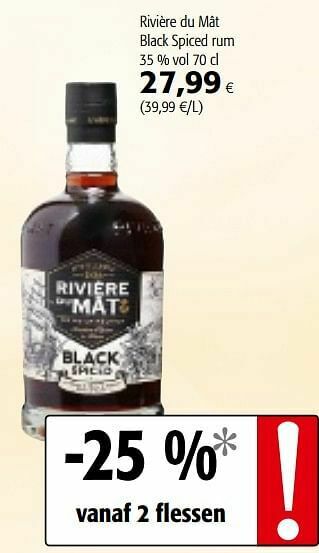 Colruyt Rivière du mât black spiced rum aanbieding