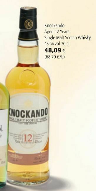 Colruyt Knockando aged 12 years single malt scotch whisky aanbieding