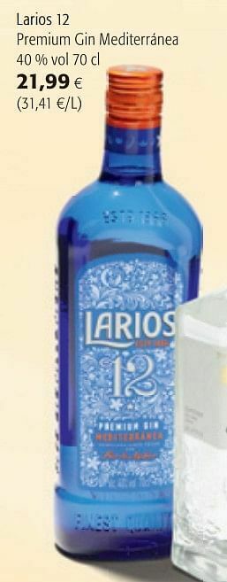 Colruyt Larios 12 premium gin mediterránea aanbieding