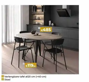 Euroshop Verlengbare tafel, stoel aanbieding