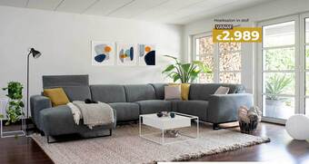 Euroshop Hoeksalon in stof aanbieding