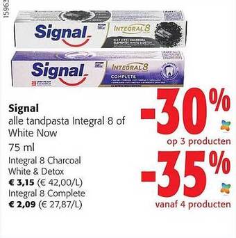 Colruyt Signal tandpasta integral 8 of white now aanbieding