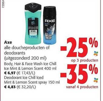 Colruyt Axe doucheproducten of deodorants aanbieding