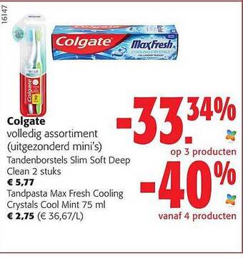 Colruyt Colgate tandenborstels, tandpasta aanbieding