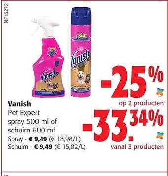 Colruyt Vanish pet expert spray of schuim aanbieding