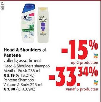 Colruyt Head & shoulders of pantene shampoo aanbieding