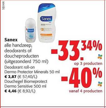 Colruyt Sanex handzeep, deodorants of doucheproducten aanbieding
