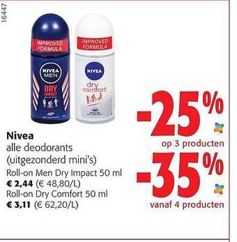 Colruyt Nivea deodorants aanbieding