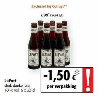 Colruyt Lefort sterk donker bier aanbieding