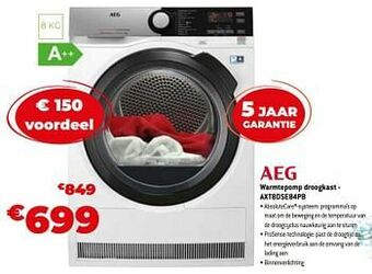 Exellent Aeg warmtepomp droogkast - axt8dse84pb aanbieding