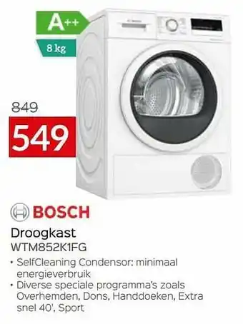 Selexion Bosch droogkast wtm852k1fg aanbieding