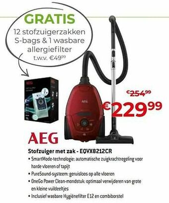Exellent Aeg stofzuiger met zak - eqvx8212cr aanbieding