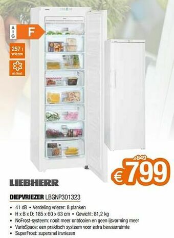 Expert Liebherr diepvriezer lbgnp301323 aanbieding