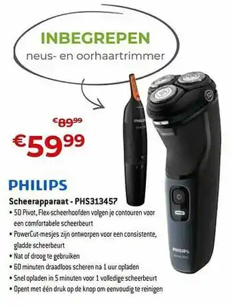 Exellent Philips scheerapparaat - phs313457 aanbieding