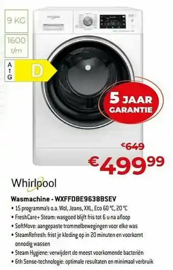 Exellent Whirlpool wasmachine - wxffdbe9638bsev aanbieding