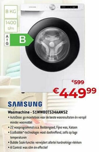 Exellent Samsung wasmachine - s1ww80t534aaws2 aanbieding