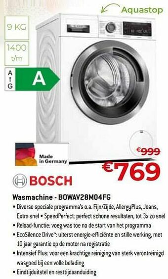 Exellent Bosch wasmachine - bowav28m04fg aanbieding