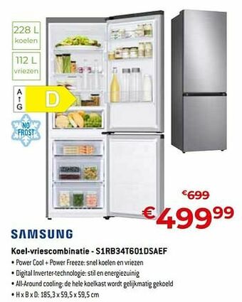 Exellent Samsung koel-vriescombinatie - s1rb34t601dsaef aanbieding