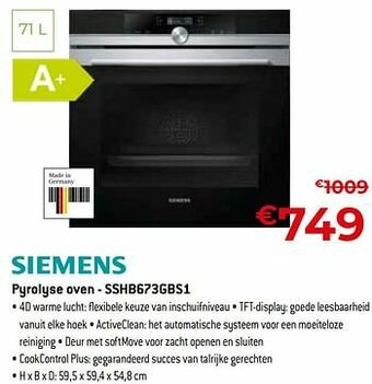 Exellent Siemens pyrolyse oven - sshb673gbs1 aanbieding
