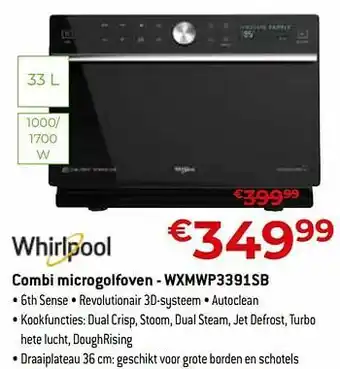 Whirlpool combi microgolfoven - wxmwp3391sb