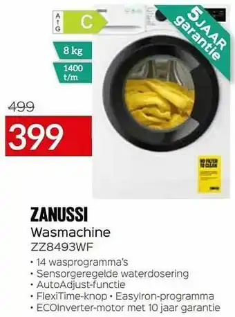 Selexion Zanussi wasmachine zz8493wf aanbieding