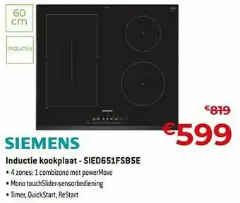 Exellent Siemens inductie kookplaat - sied651fsb5e aanbieding
