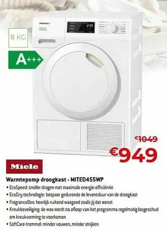Exellent Miele warmtepomp droogkast - mited455wp aanbieding